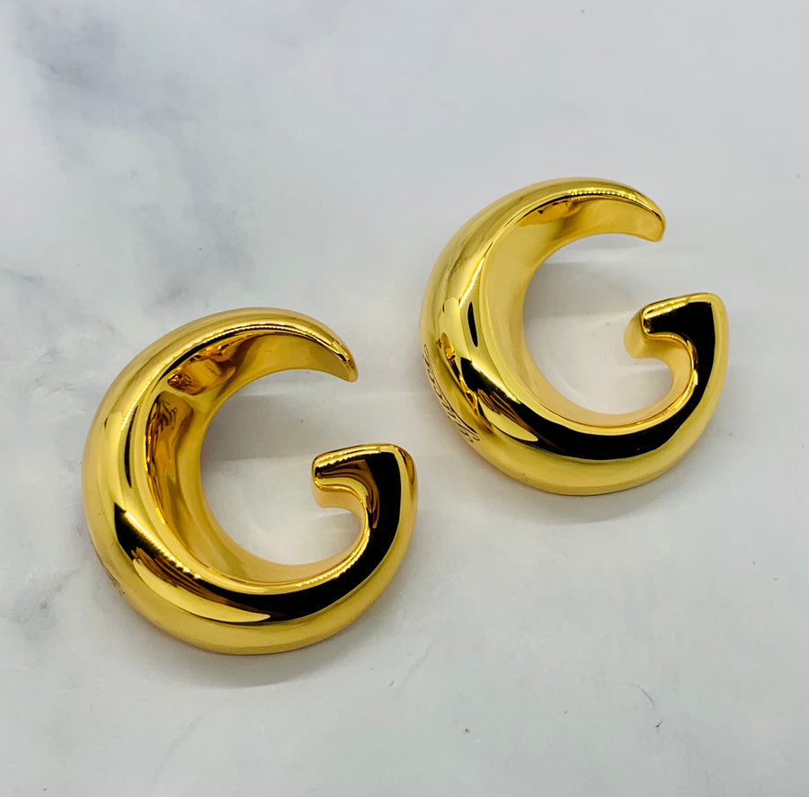 GUCCI GG Gold Tone Earrings - Pre owned