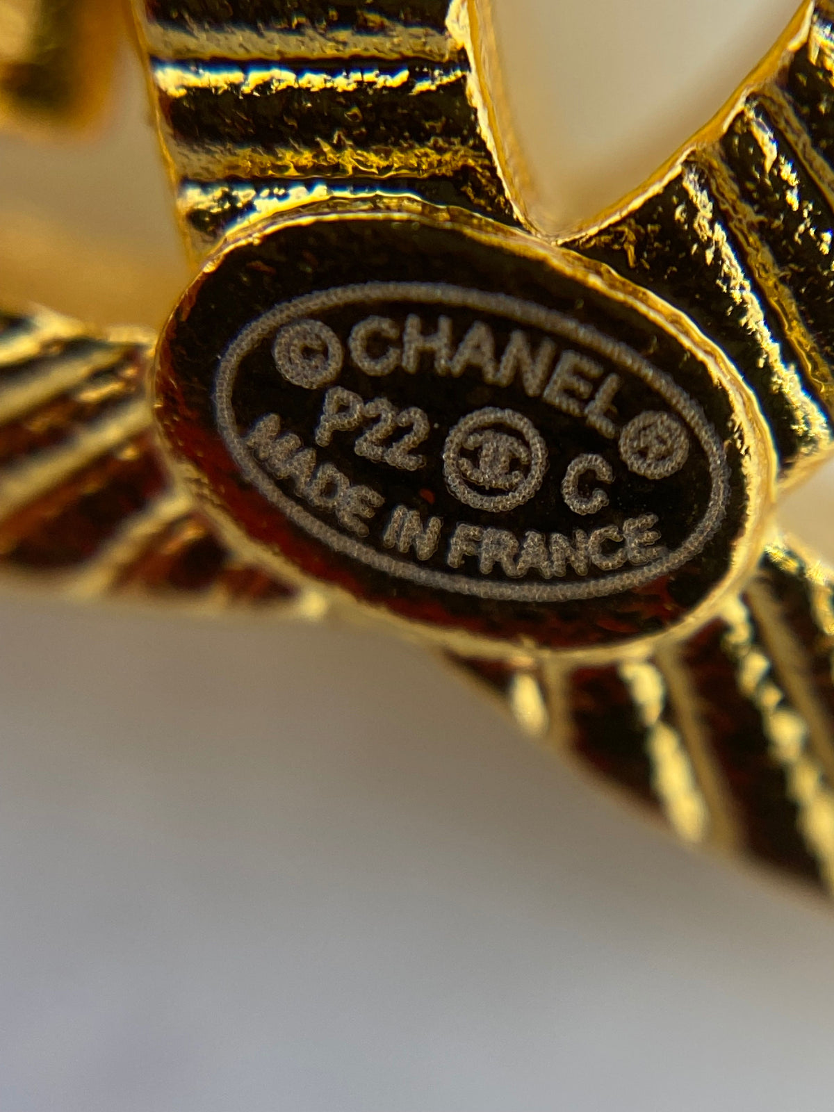CHANEL CC Gold Tone Lion Earrings - Pre owned