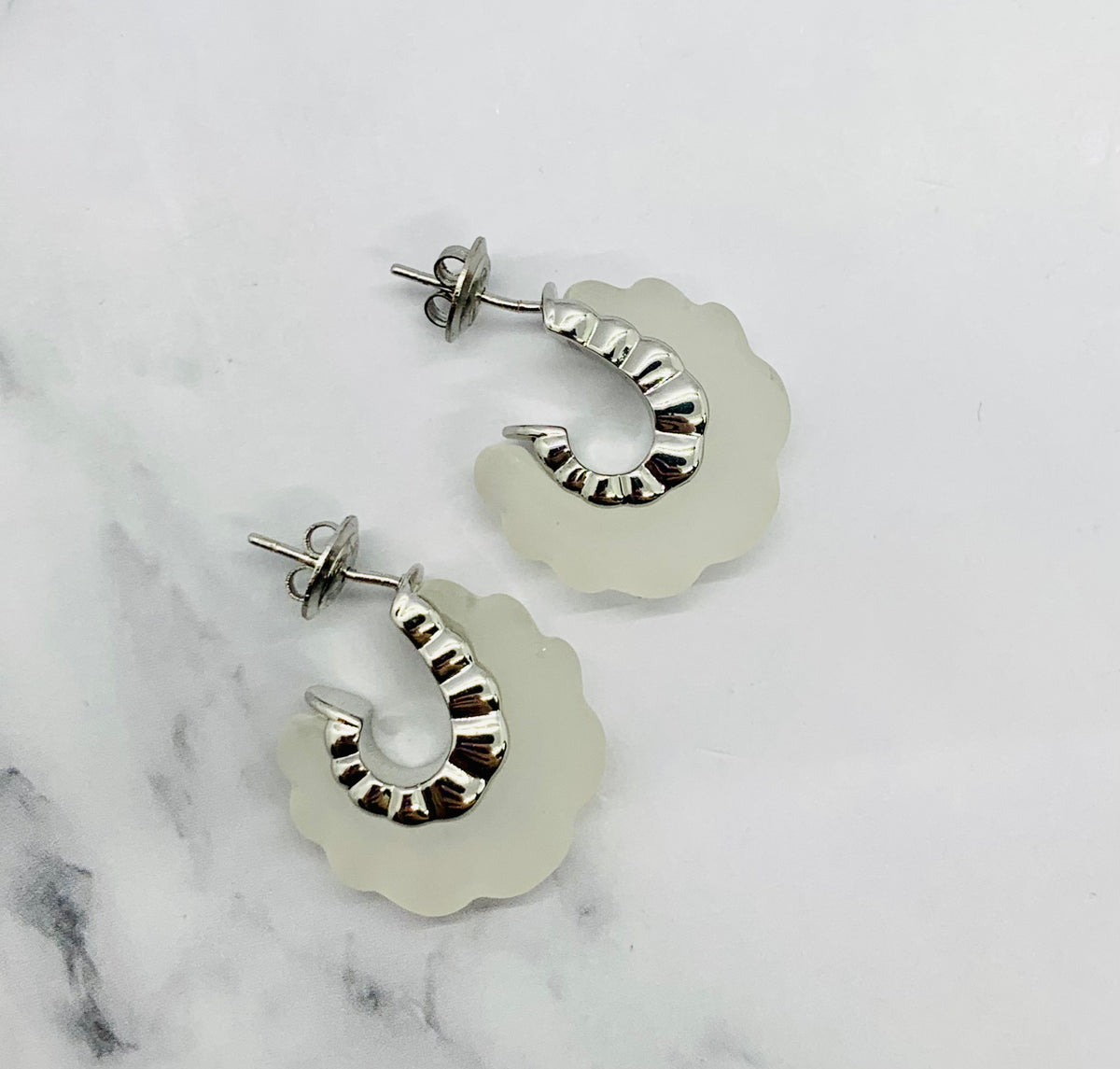 BOTTEGA VENETA Crystal Hoop Earrings - Pre owned