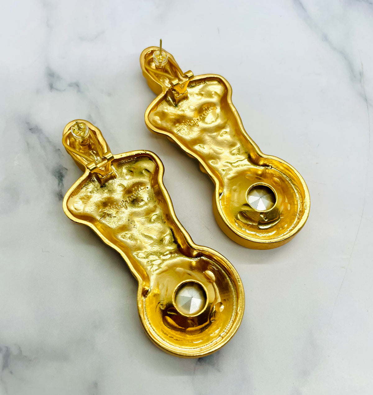 SCHIAPARELLI Rhinestone Torso Statement Earrings - Pre owned