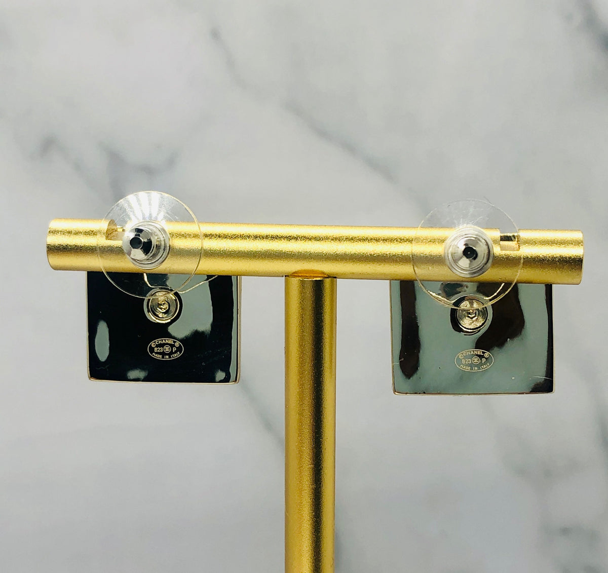 CHANEL CC Rhinestone Square Earrings - Pre owned