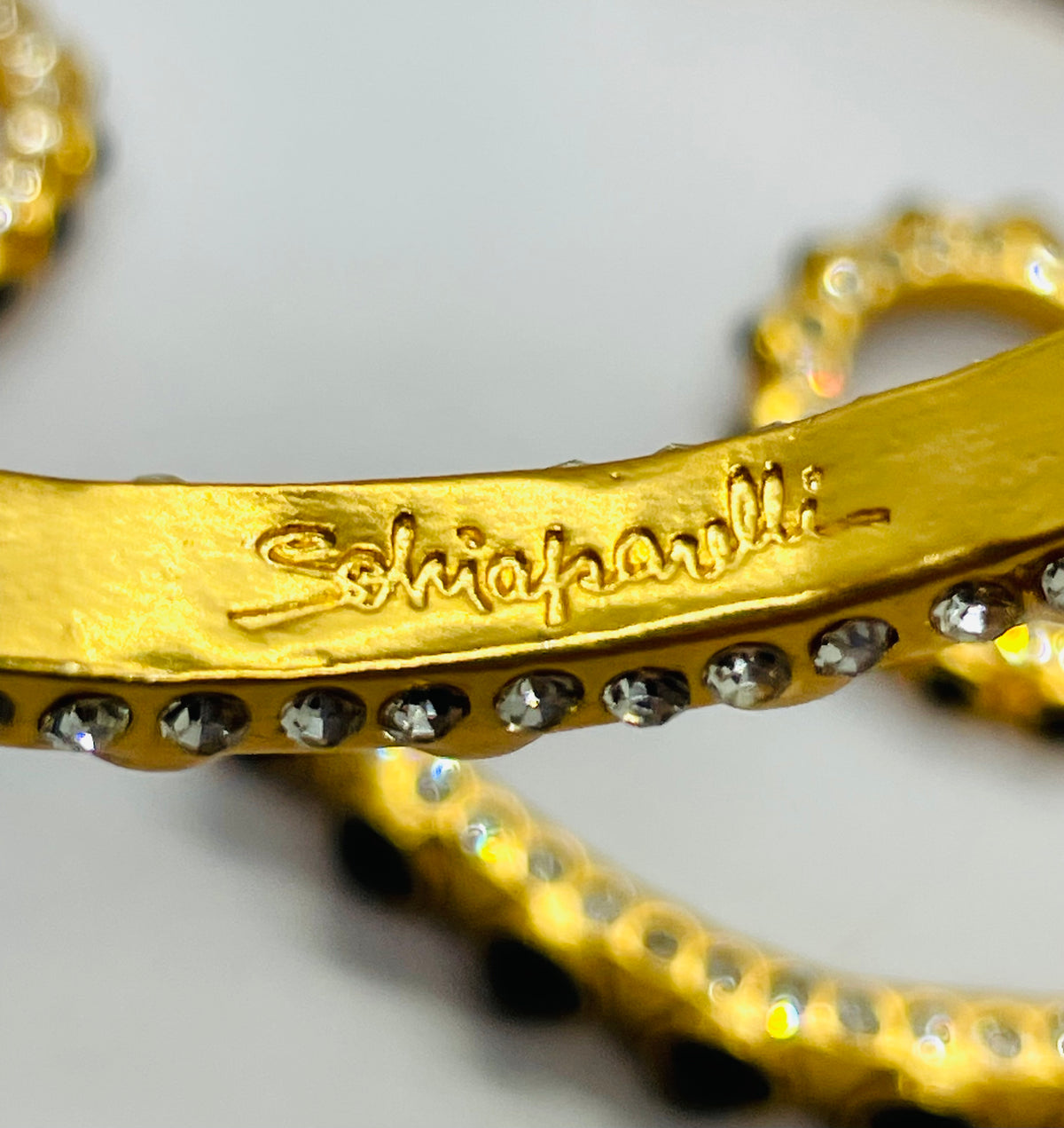 SCHIAPARELLI Large Ornate Hoop Statement Earrings - Pre owned