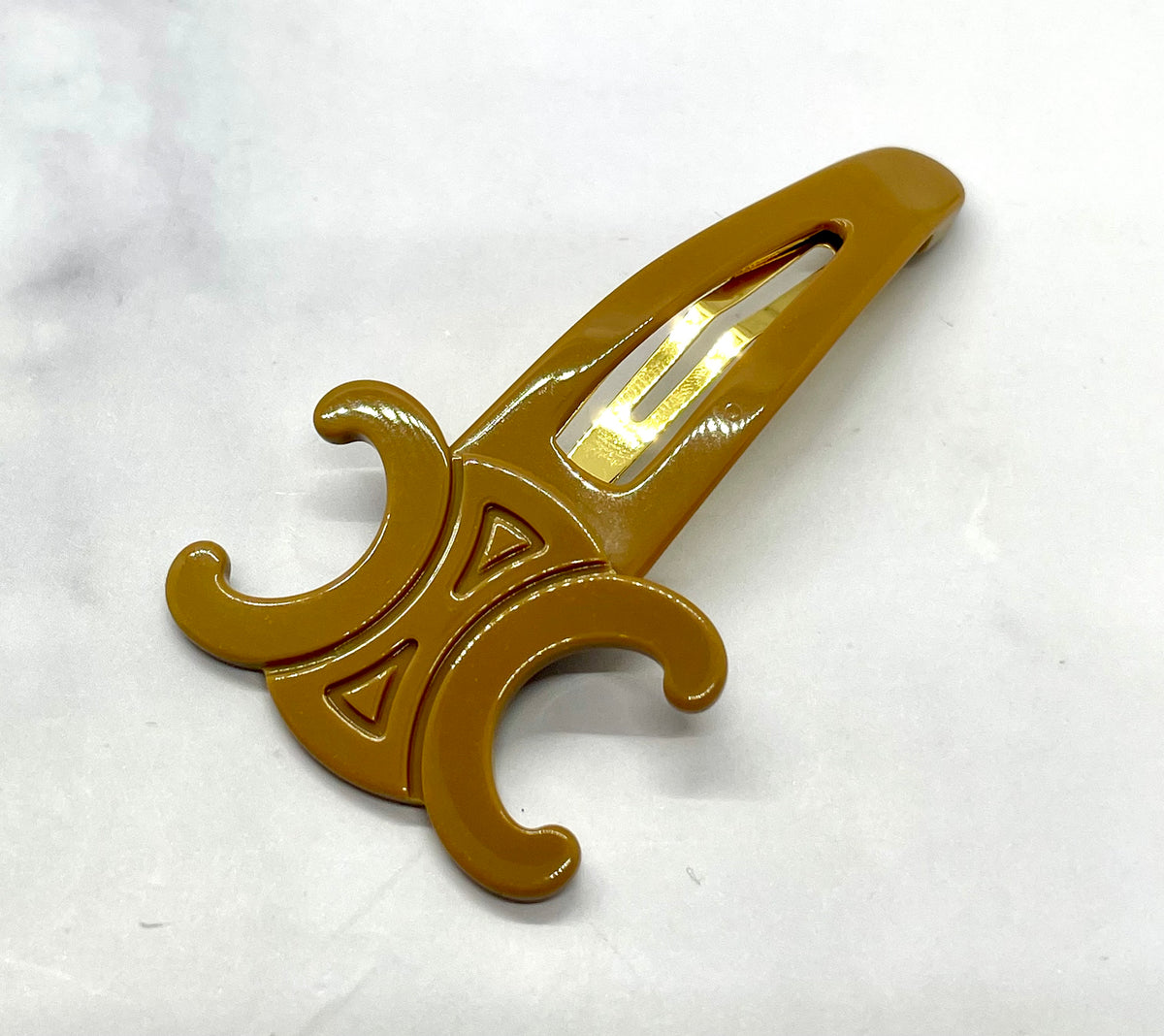 CELINE Tan Hair Clip Barrette - Pre owned