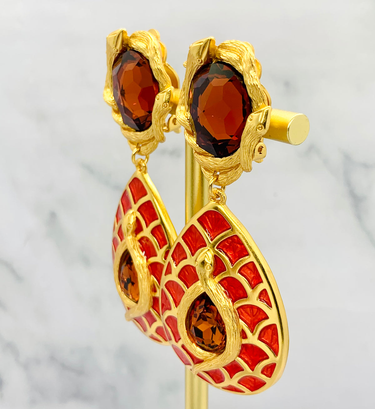 YSL YVES SAINT LAURENT Vintage Serpent Earrings - Pre owned