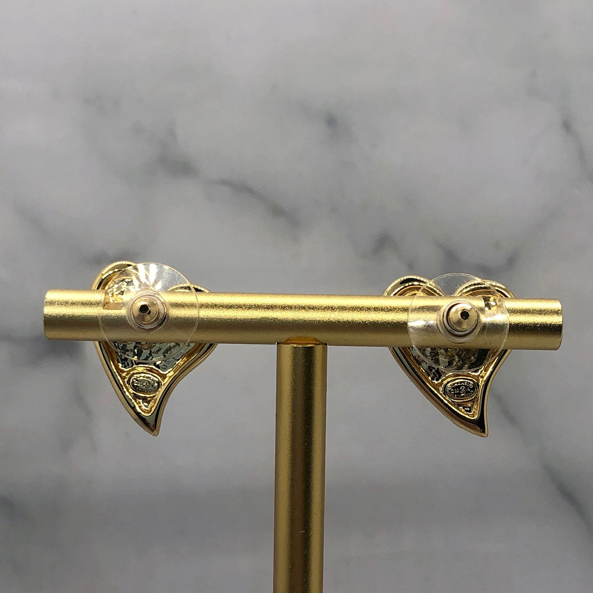 CHANEL CC Black Heart Earrings - Pre owned