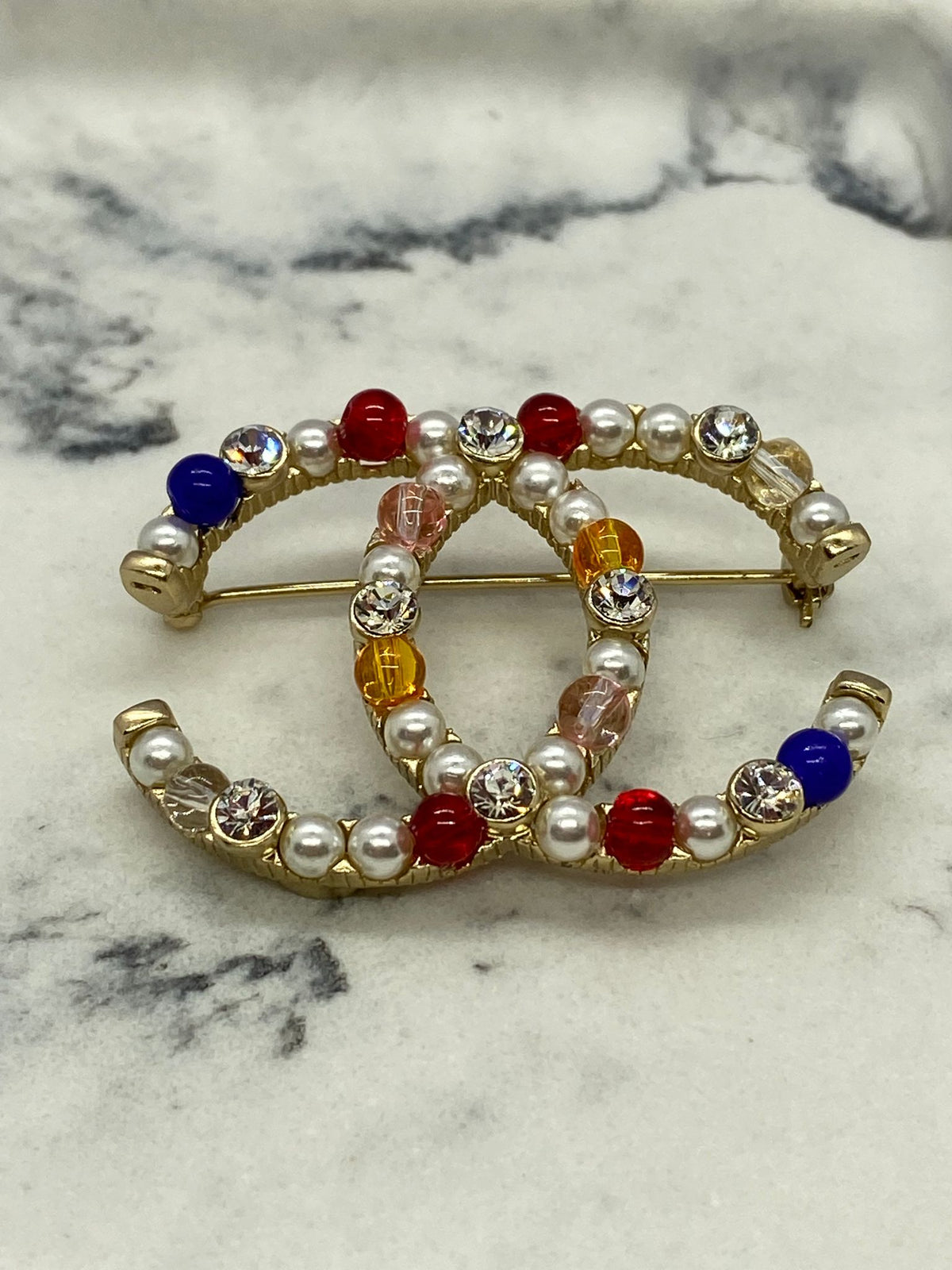 CHANEL CC Multicolor Brooch Pin - Pre owned