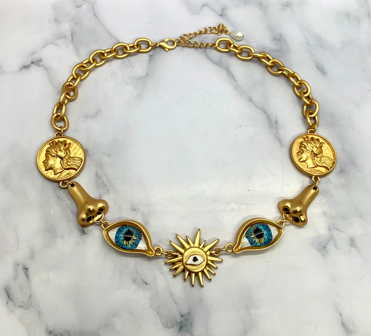 SCHIAPARELLI Eyes & Nose Statement Necklace - Pre owned