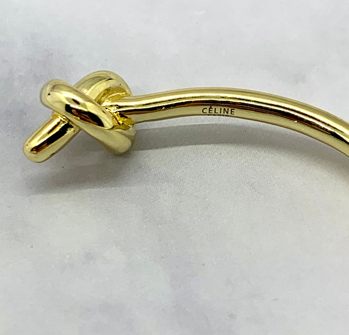 CELINE Gold Knot Bangle Cuff Bracelet - Pre owned