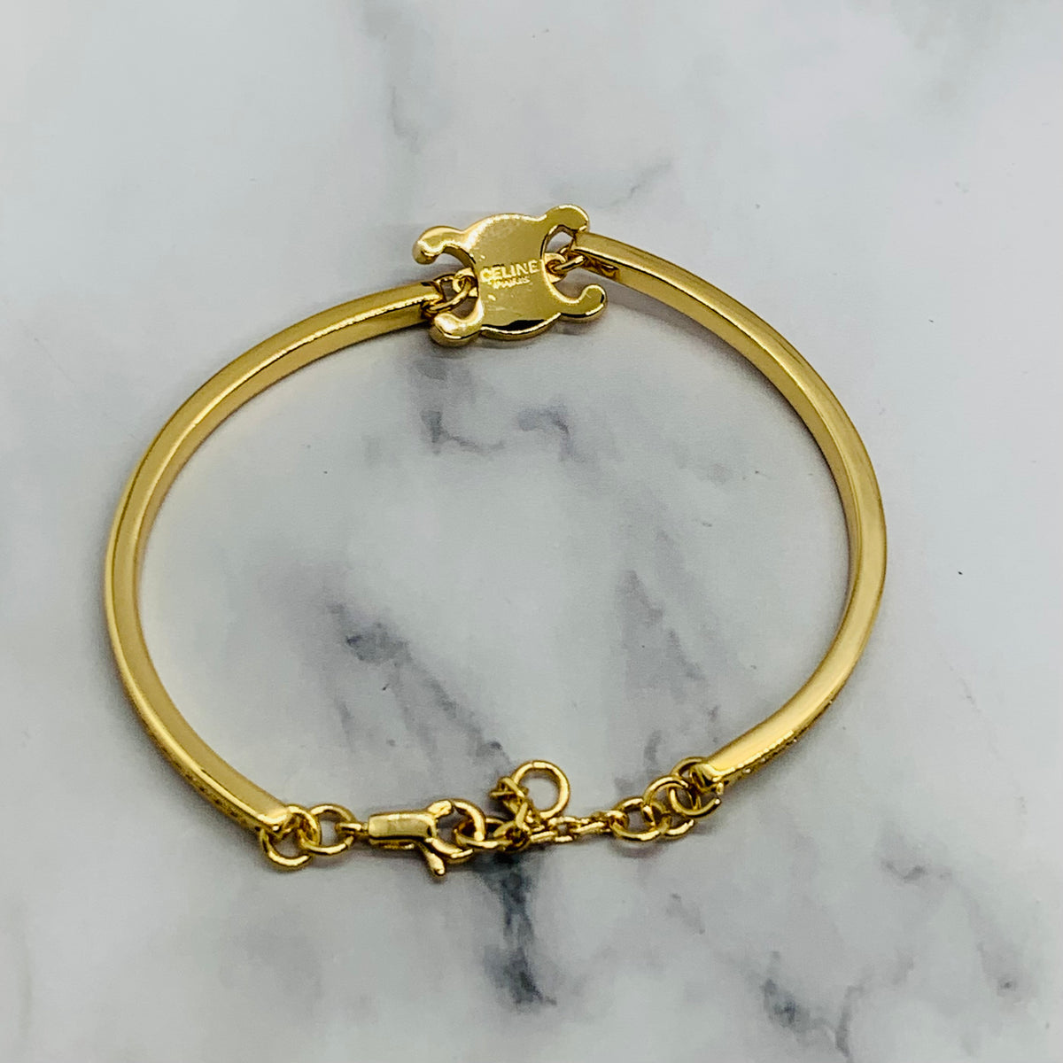 CELINE Monogram Rhinestone Bracelet - Pre owned
