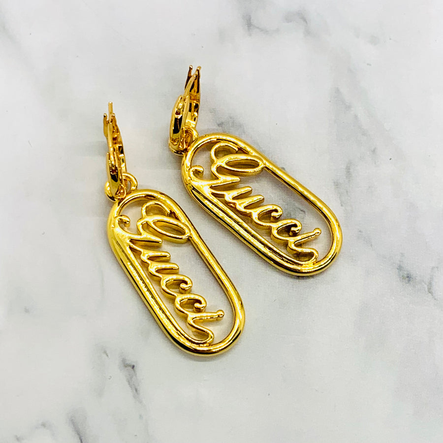 GUCCI Signature Pendant Earrings - Pre owned
