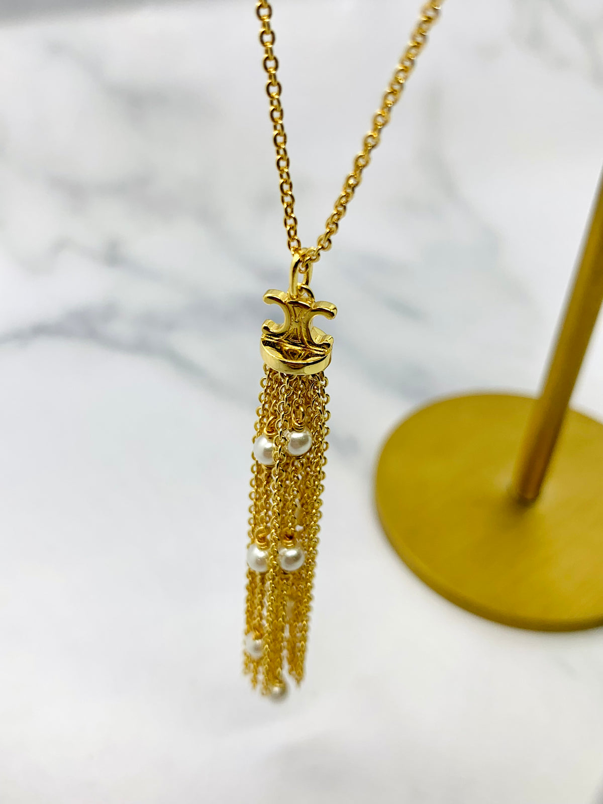 CELINE Monogram Tassel Necklace - Pre owned