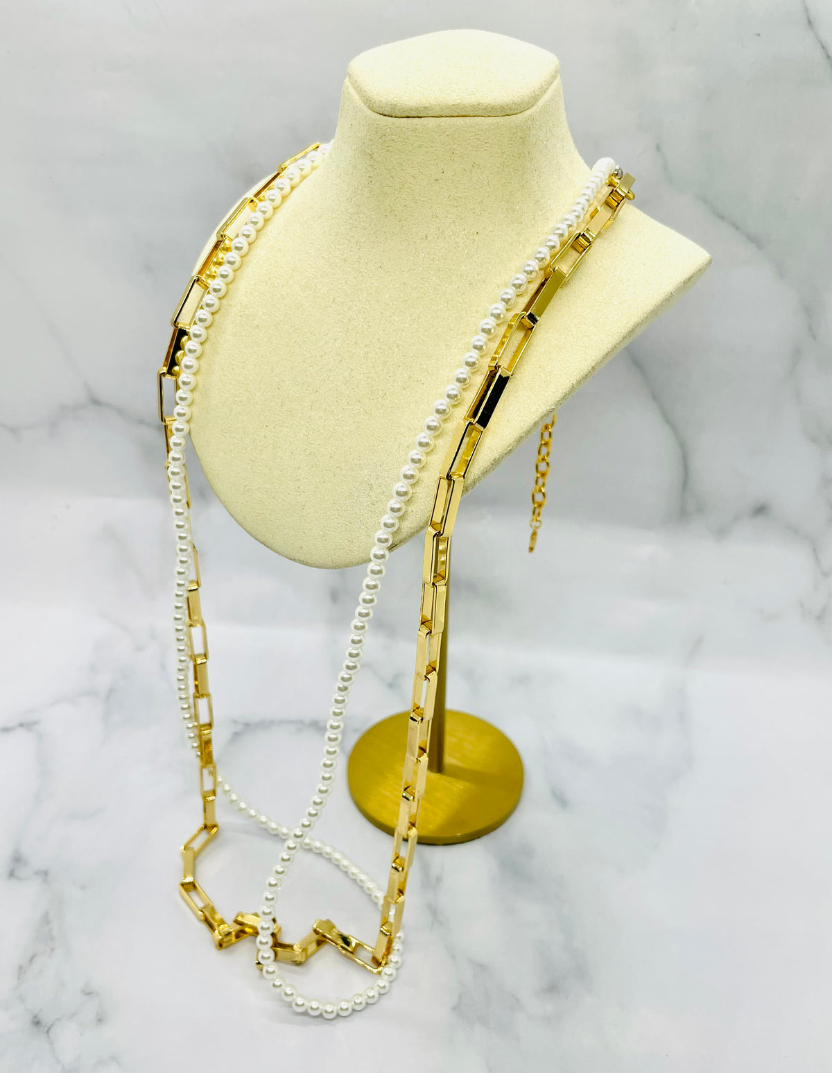 CHRISTIAN DIOR Pearl Chain Layer Necklace - Pre owned