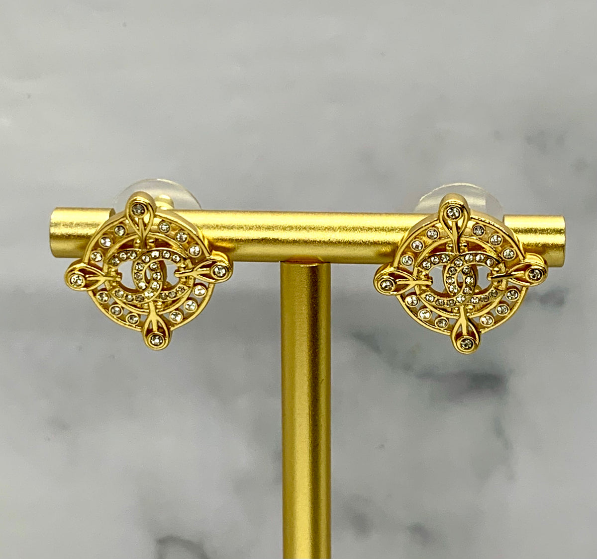 CHANEL CC Monogram Earrings - Pre owned