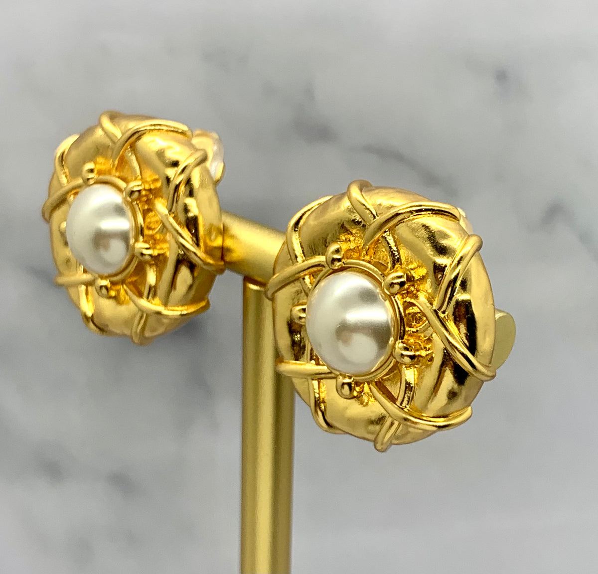 KARL LAGERFELD Vintage Rare Clip On Earrings - Pre owned