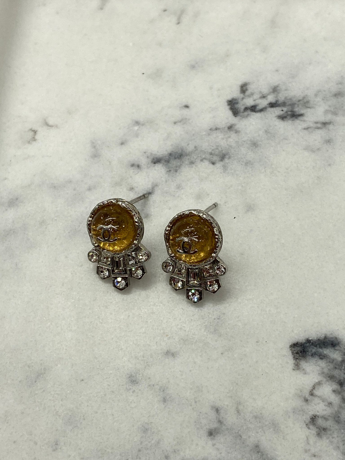 CHANEL CC 2017 Rhinestone Earrings - Pre owned