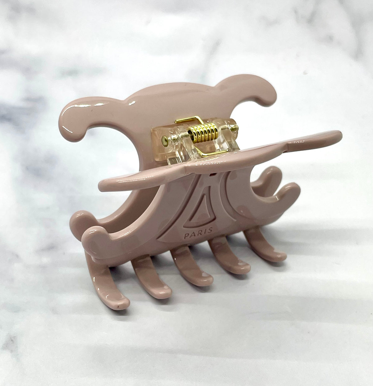 Auth CELINE Mauve Monogram Hair Clip - Pre owned