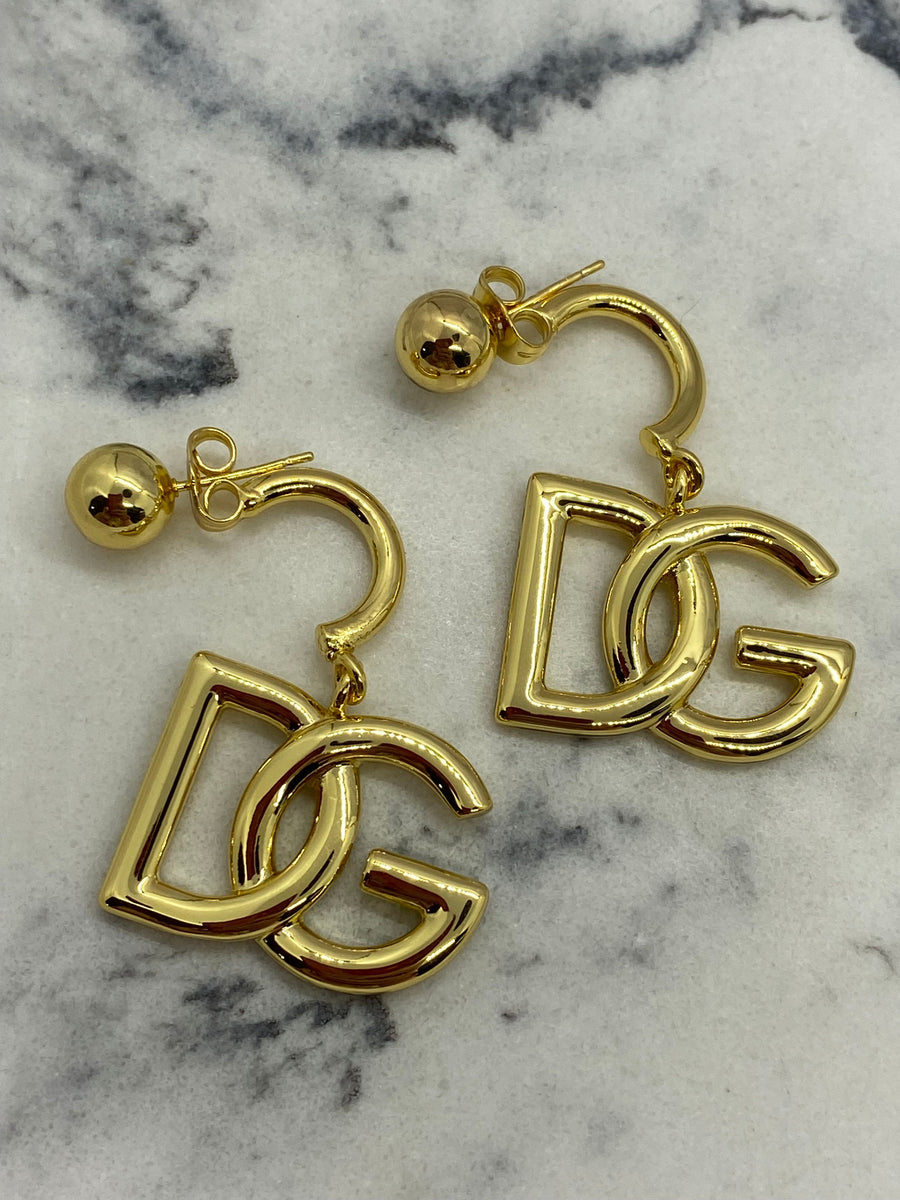 DOLCE & GABBANA D&G Gold Tone Pendant Earrings - Pre owned