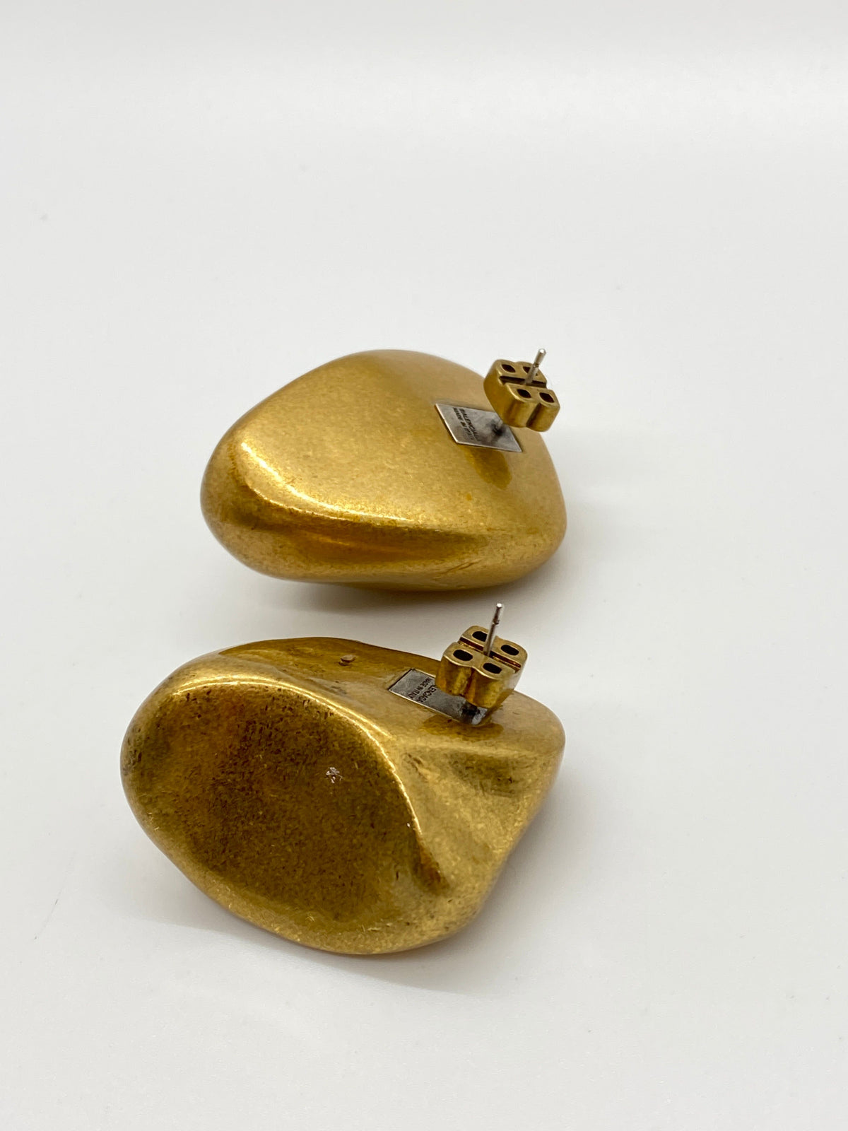 BALENCIAGA BB Brass Rock Formation Earrings - Pre owned
