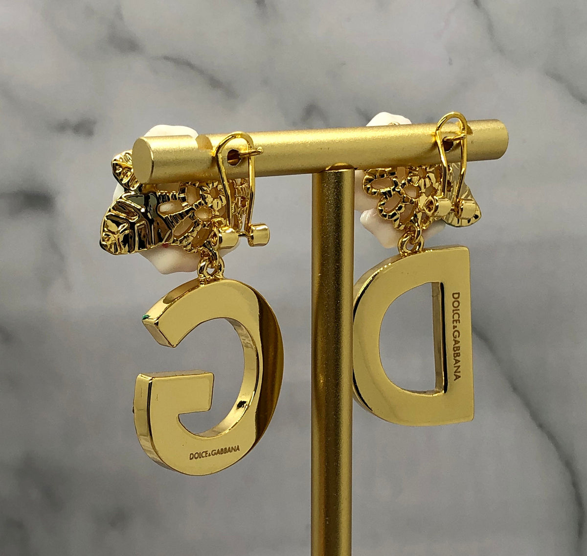 DOLCE & GABBANA D&G Flower Pendant Earrings - Pre owned