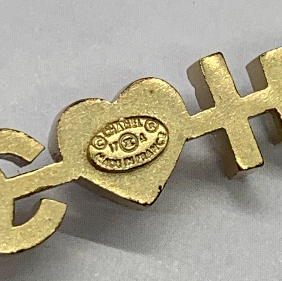 CHANEL I Heart CC Brooch Pin - USED