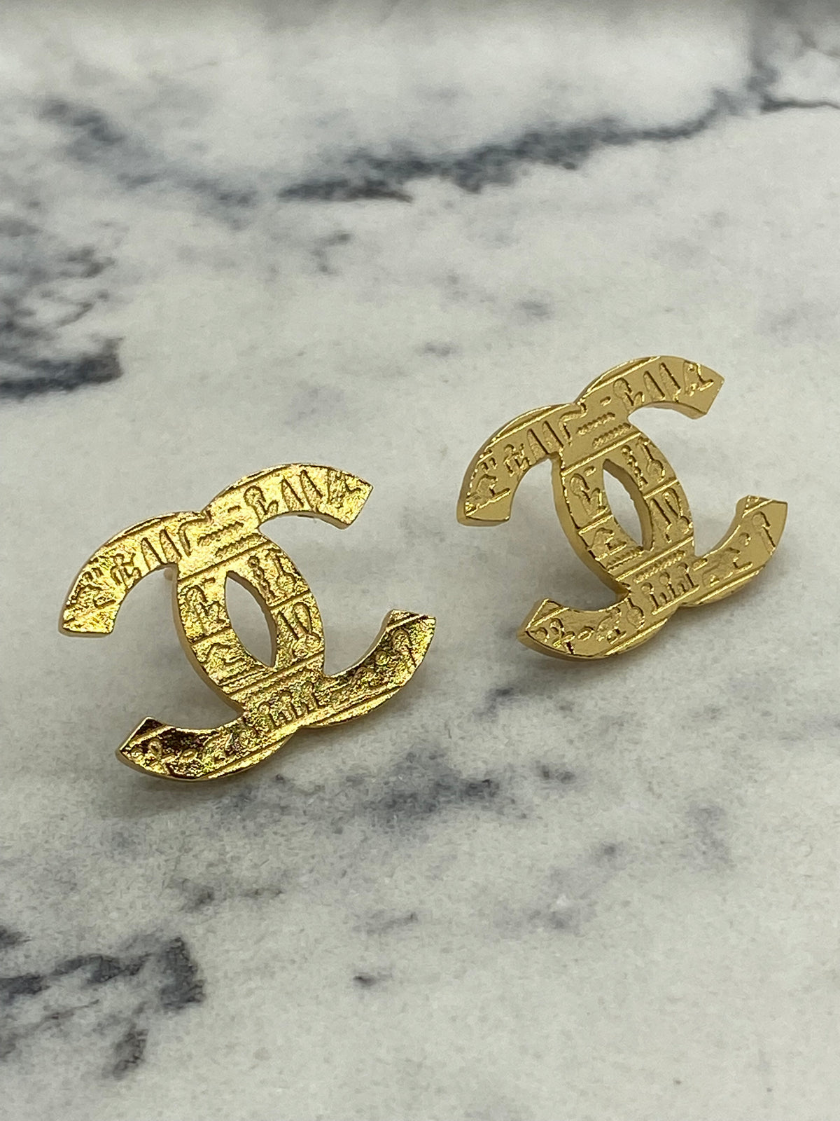 CHANEL CC Hieroglyphics Earrings - USED
