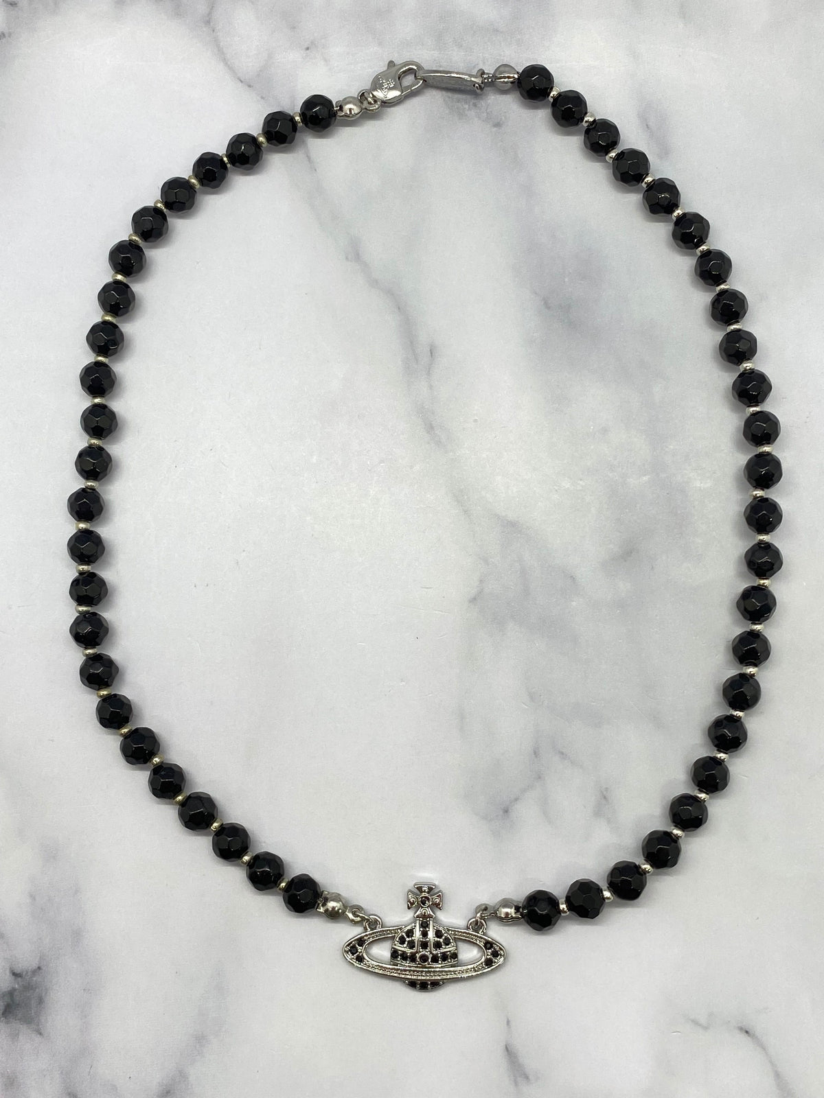 VIVIENNE WESTWOOD Black Beaded Orb Necklace - Pre owned