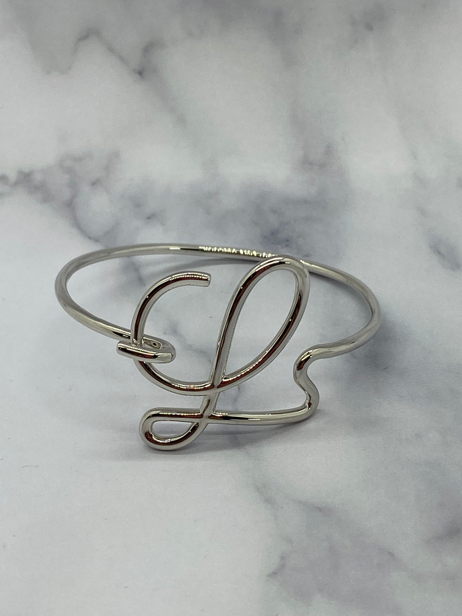 LOEWE Silver Monogram Bracelet - Pre owned