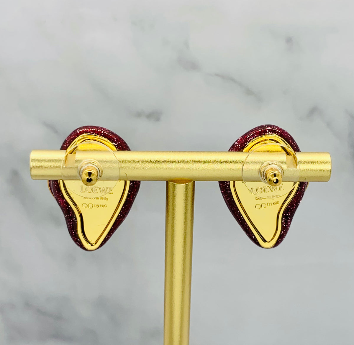Loewe x Lynda Benglis Red Gold Earrings - Pre owned