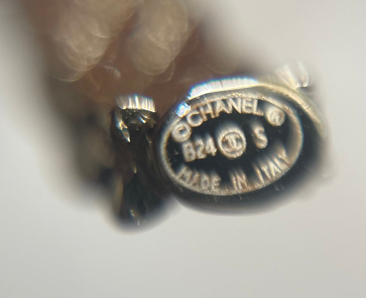 CHANEL CC Gold Tone Hoop Earrings - Pre owned