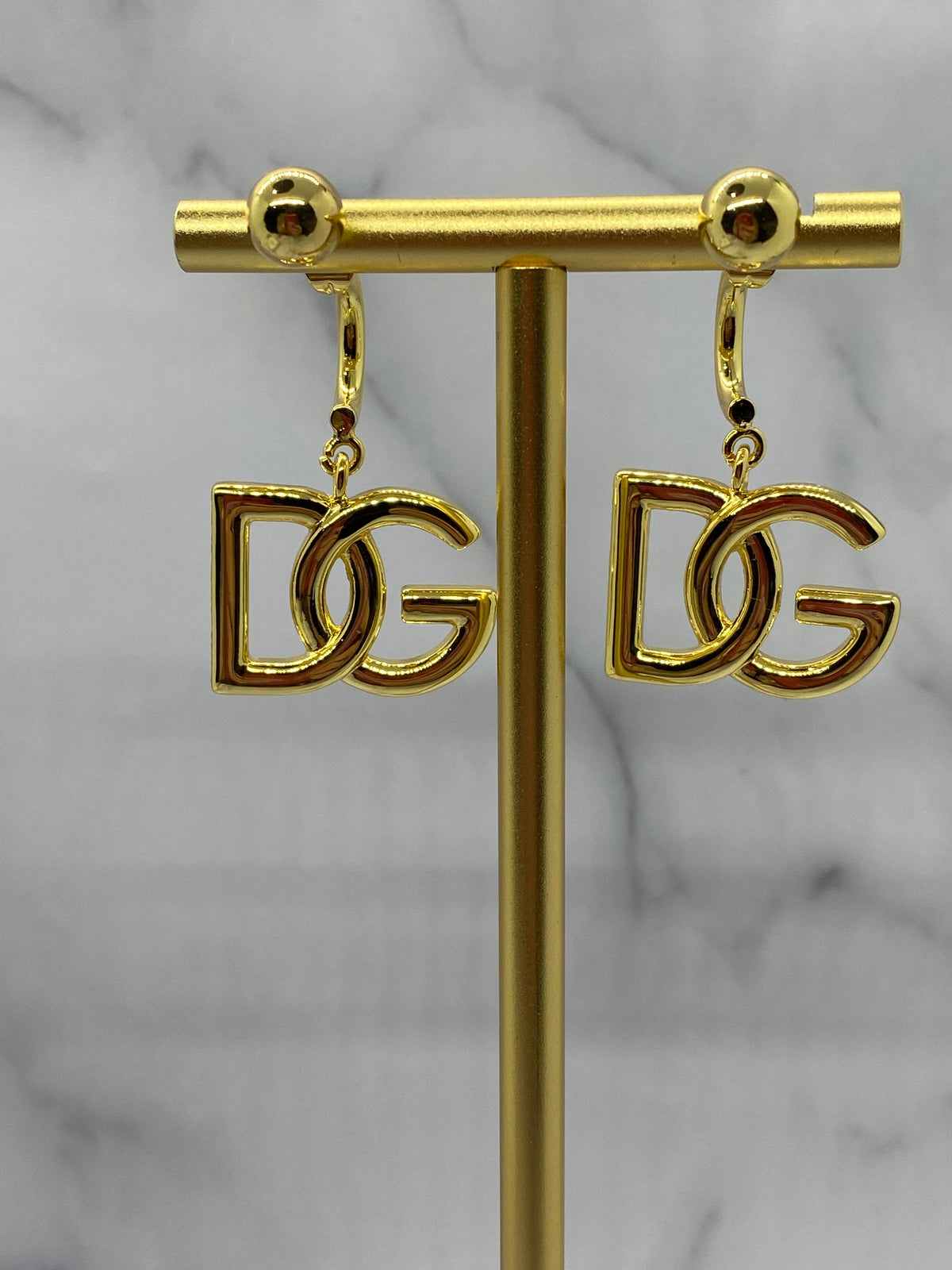 DOLCE & GABBANA D&G Gold Tone Pendant Earrings - Pre owned