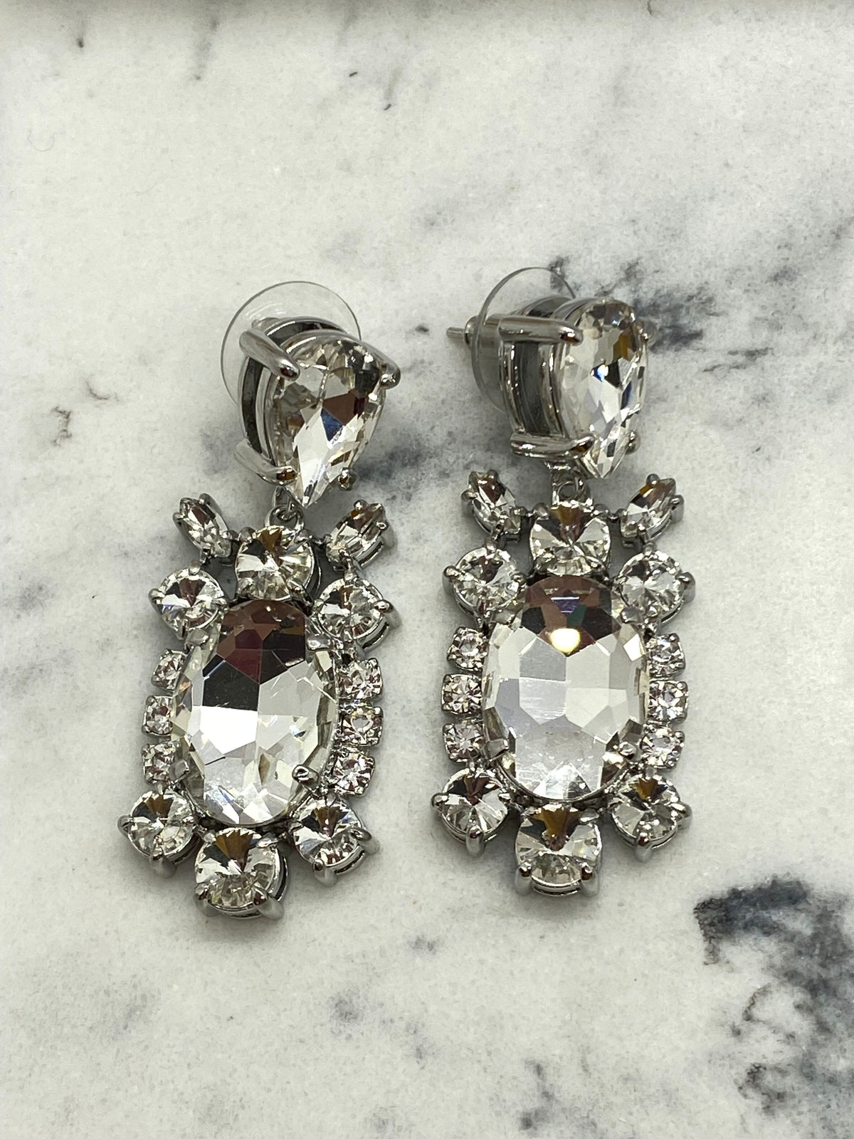 MIU MIU Rhinestone Chandelier Pendant Earrings - Pre owned