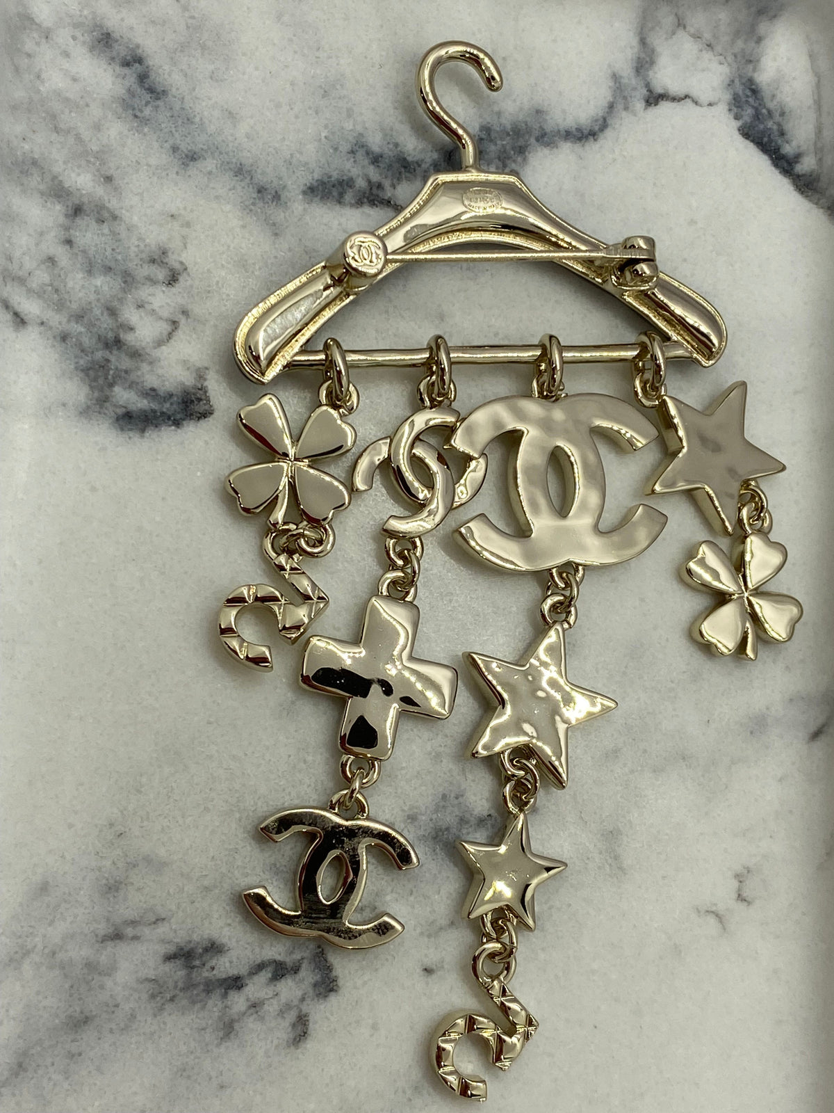 CHANEL CC Hanger Charm Brooch Pin - Pre owned