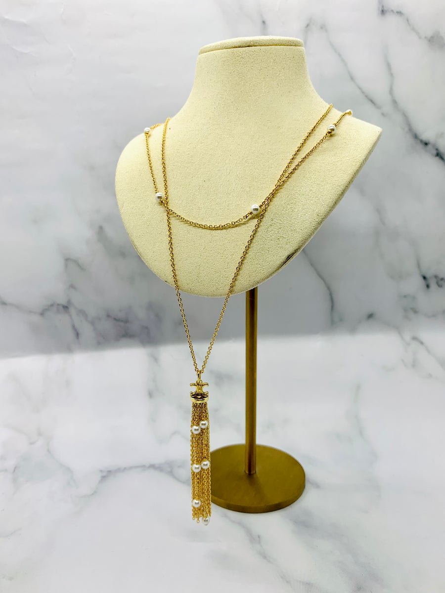 CELINE Monogram Tassel Necklace - Pre owned