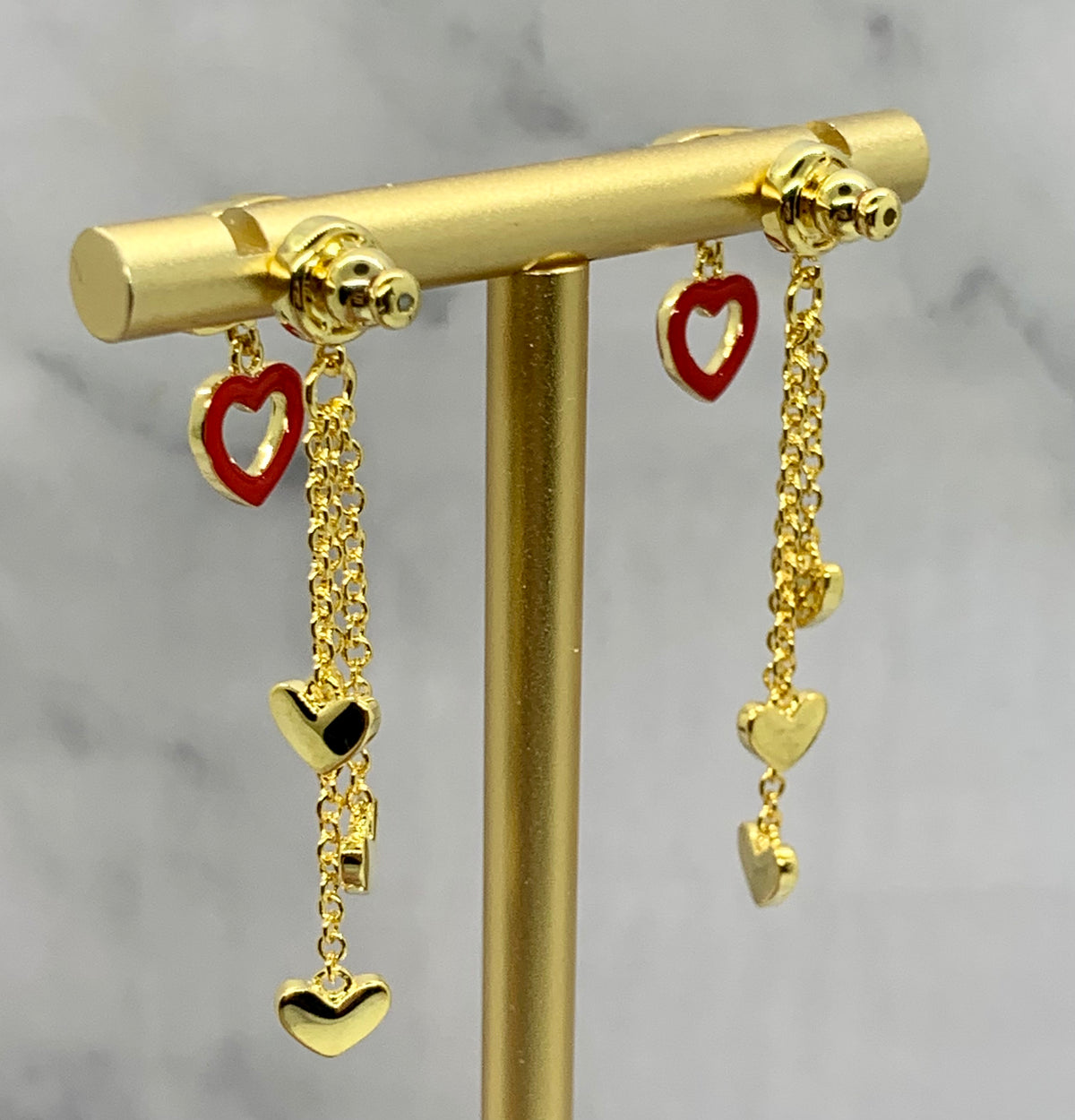 CHRISTIAN DIOR Hearts Pendant Earrings - Pre owned