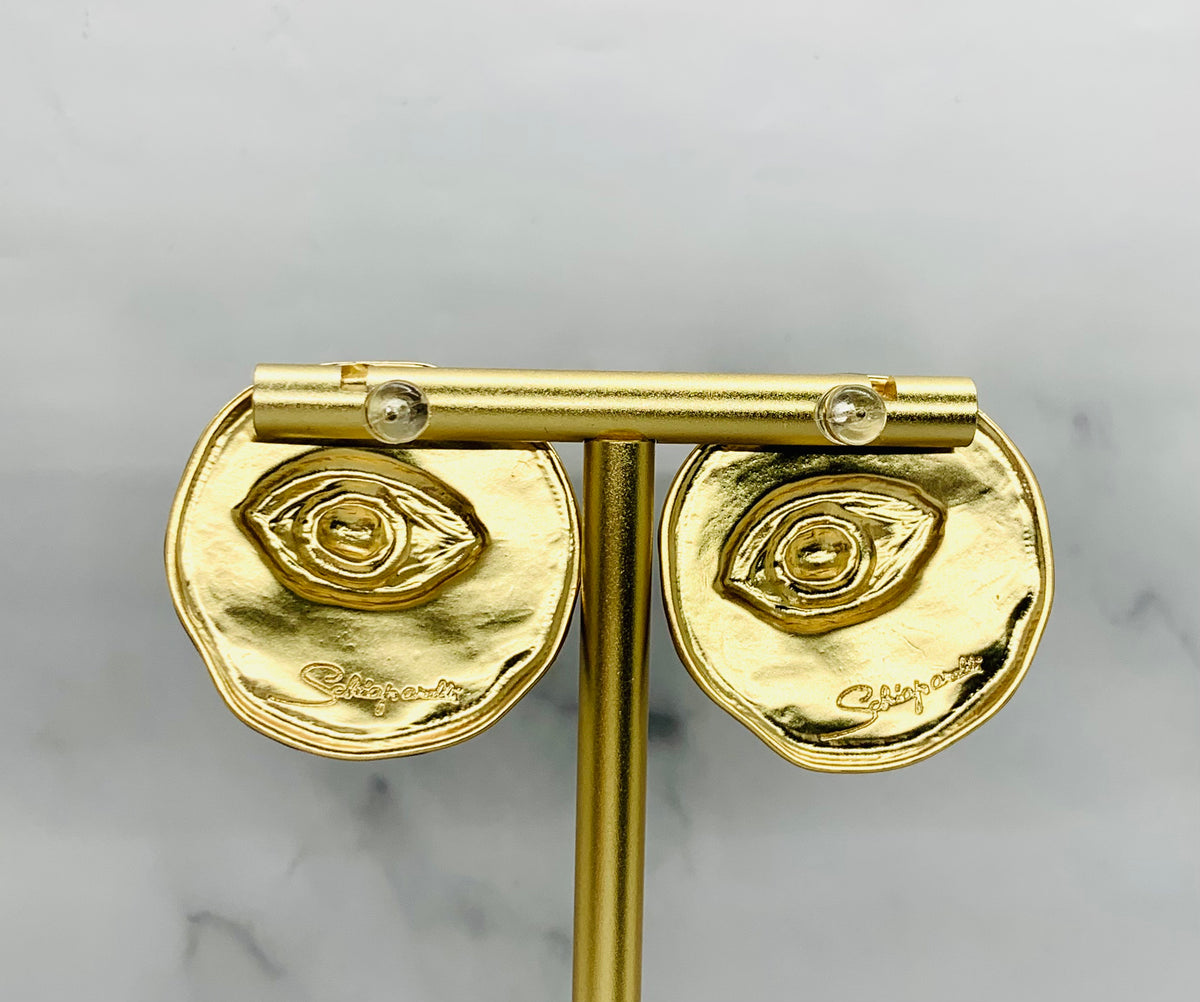 SCHIAPARELLI Spider Eye Statement Earrings - Pre owned
