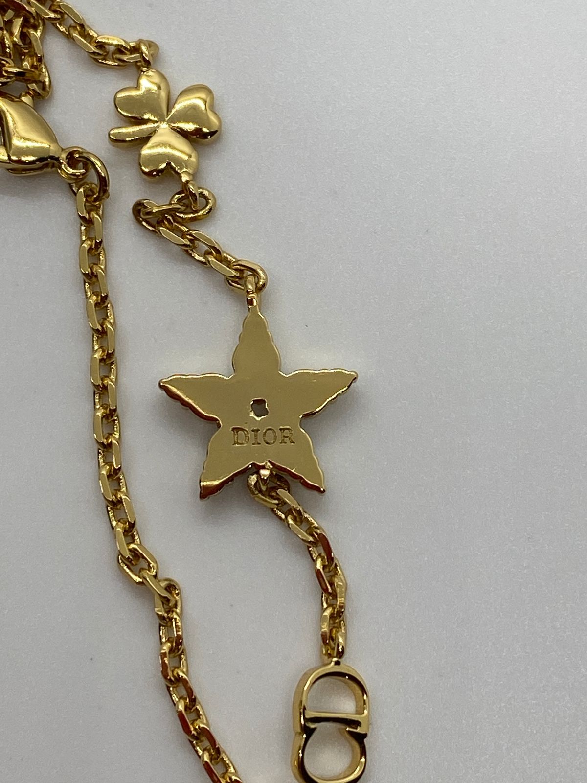 CHRISTIAN DIOR CD Gold Tone Rhinestone Star Bracelet - Pre owned