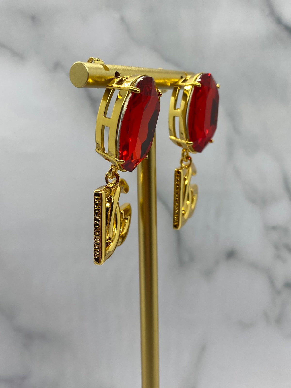 DOLCE & GABBANA D&G Ruby Pendant Earrings - Pre owned