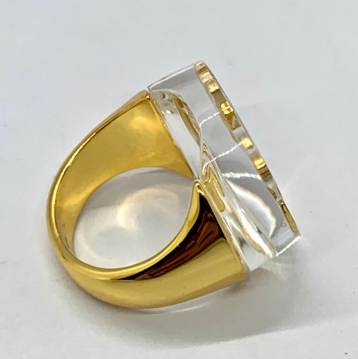 MIU MIU Clear Monogram Ring Sz 7 - Pre owned