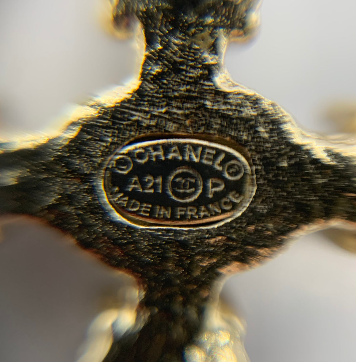 CHANEL CC Rhinestone Cross Earrings - USED