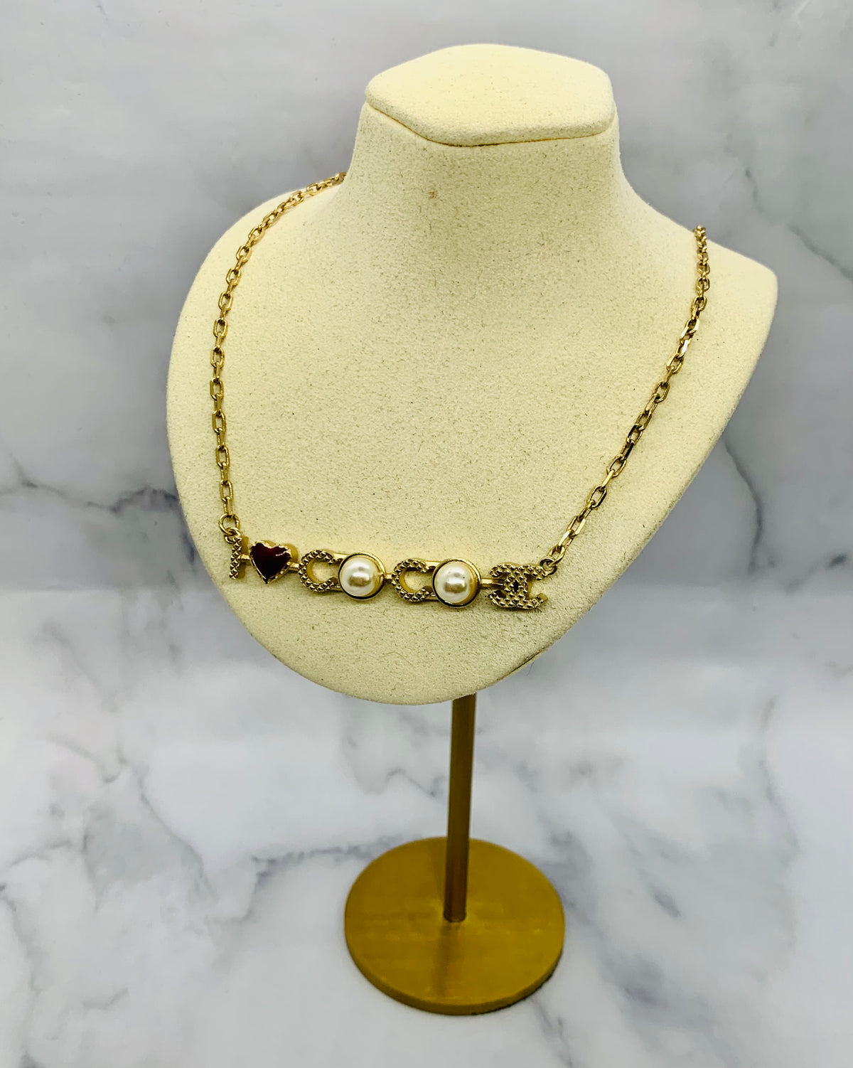 CHANEL I Heart Coco CC Necklace - USED