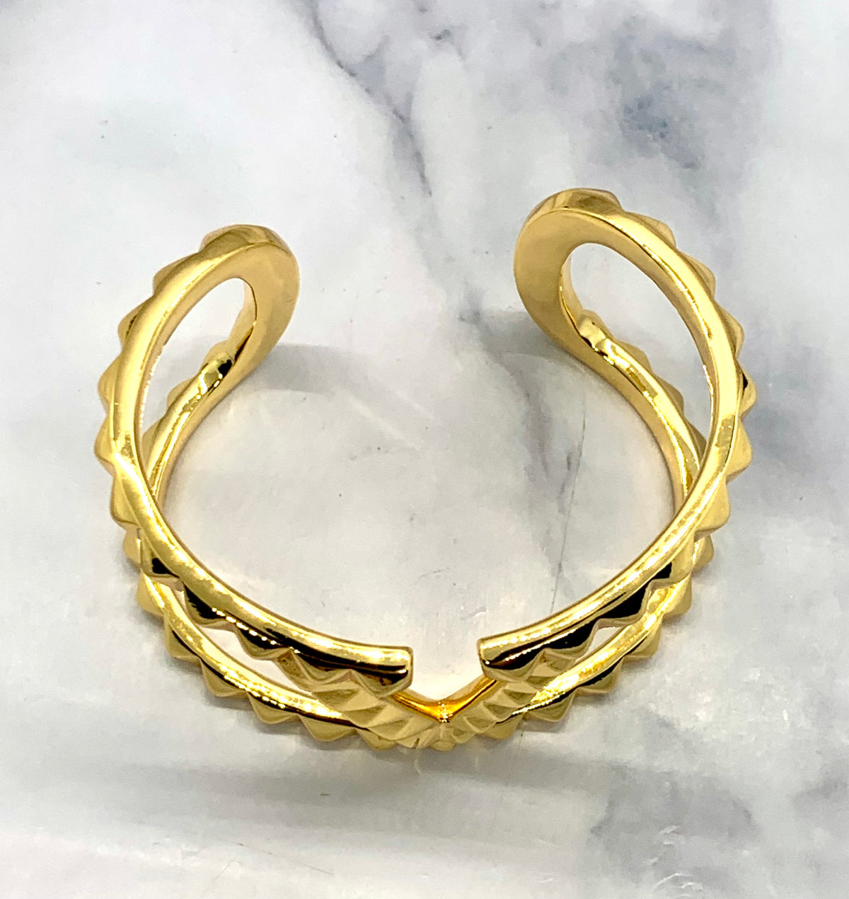VALENTINO V Gold Rockstud Cuff Bracelet - Pre owned