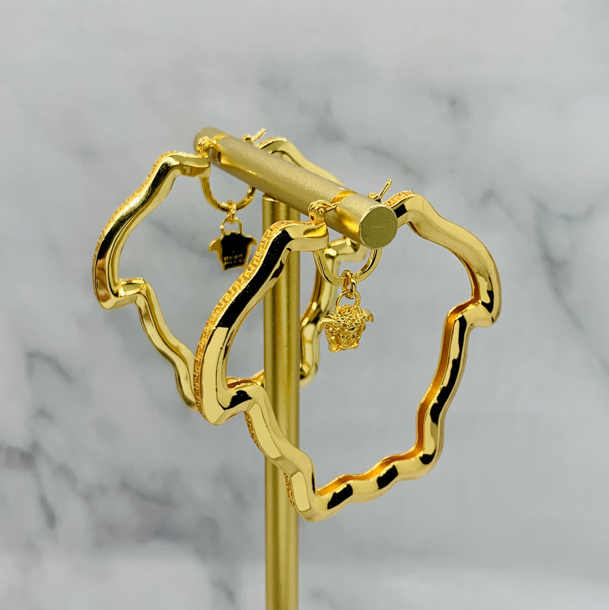VERSACE Medusa Outline Hoop Earrings - Pre owned