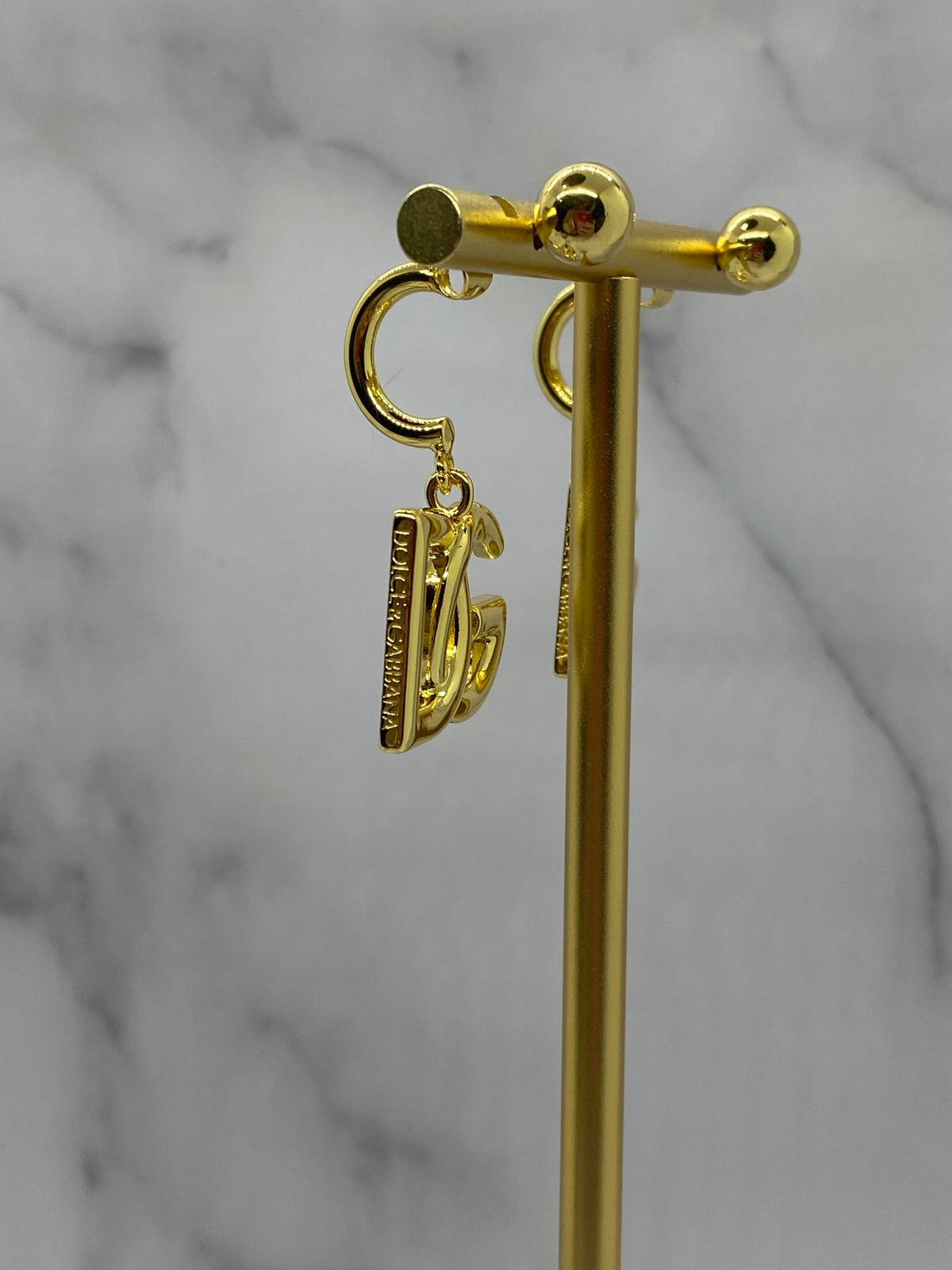 DOLCE & GABBANA D&G Gold Tone Pendant Earrings - Pre owned