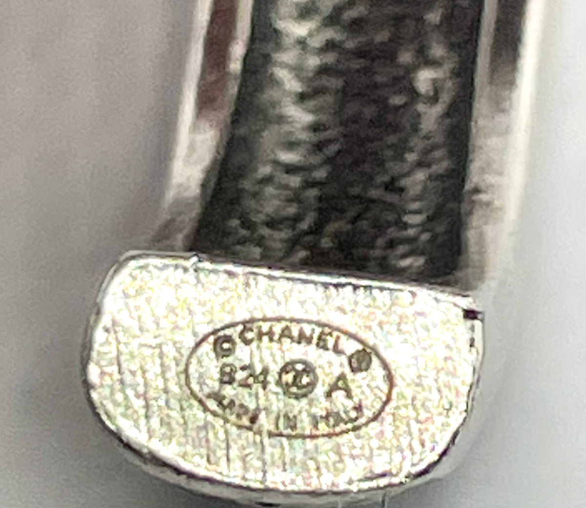 CHANEL CC Silver Rhinestone Hoop Earrings - Pre owned