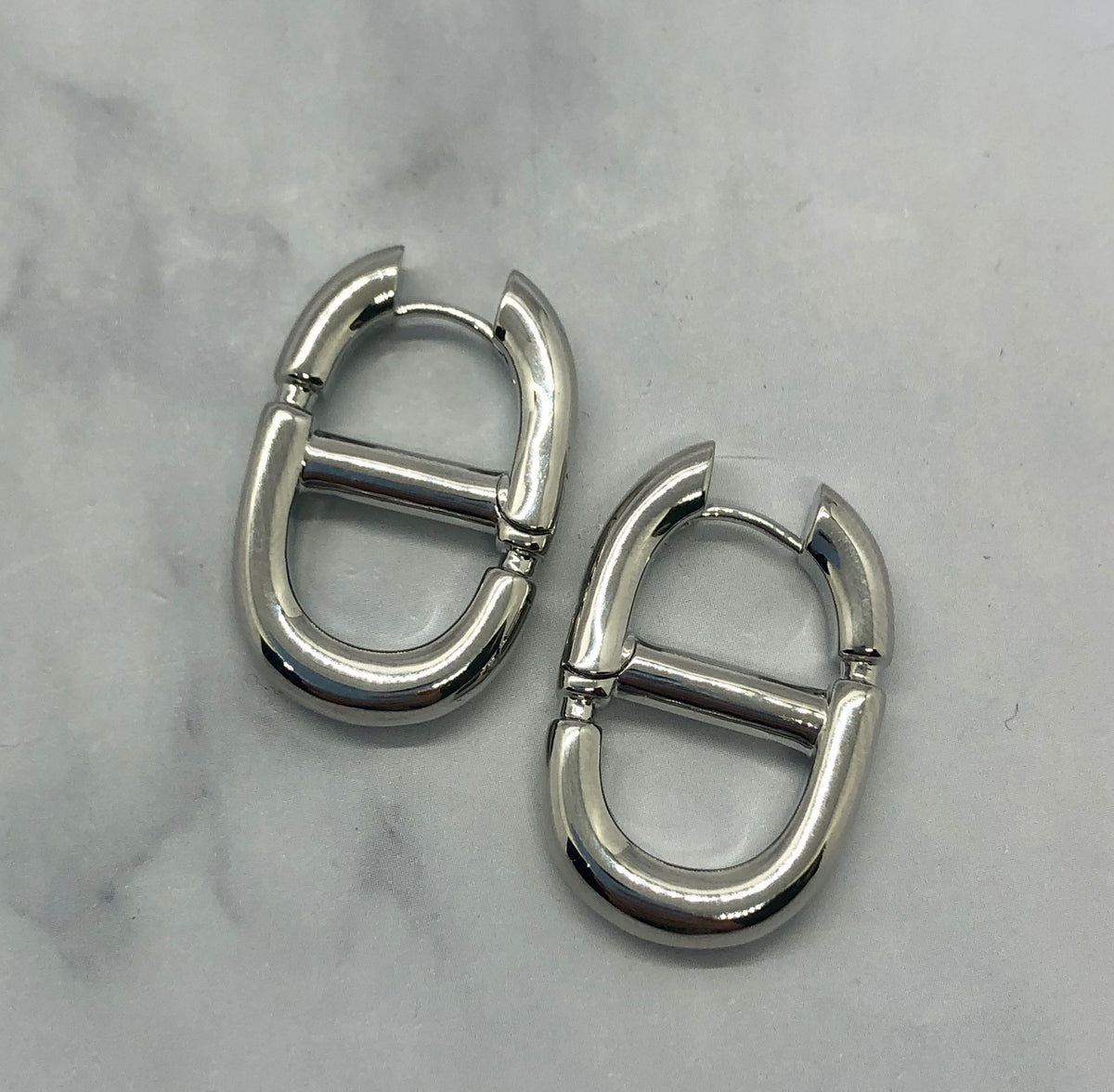 CHRISTIAN DIOR CD Silver Tone Earrings - Pre owned