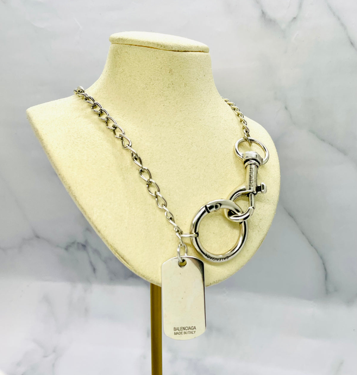 BALENCIAGA Dog Tags Necklace, Unisex - Pre owned