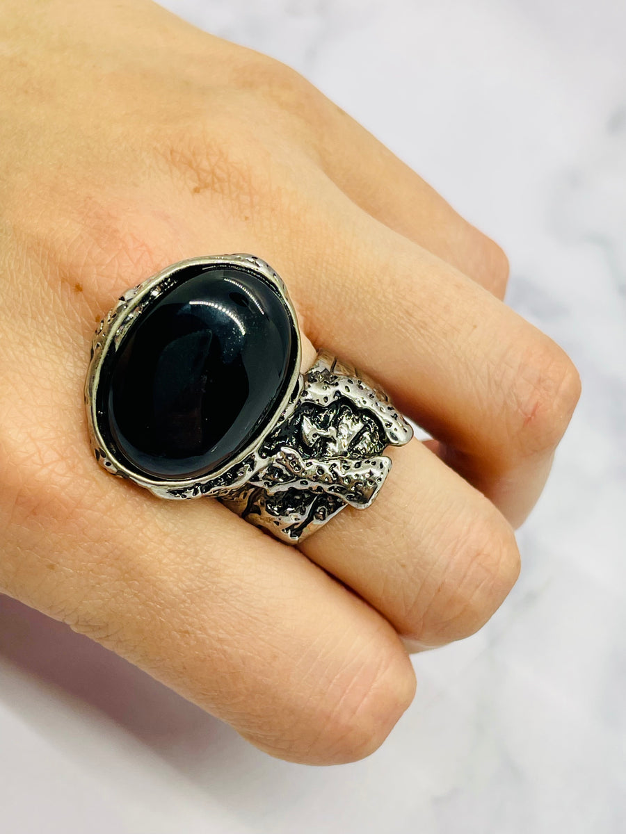 YSL YVES SAINT LAURENT Vintage Stone Ring Size 9 - Pre owned