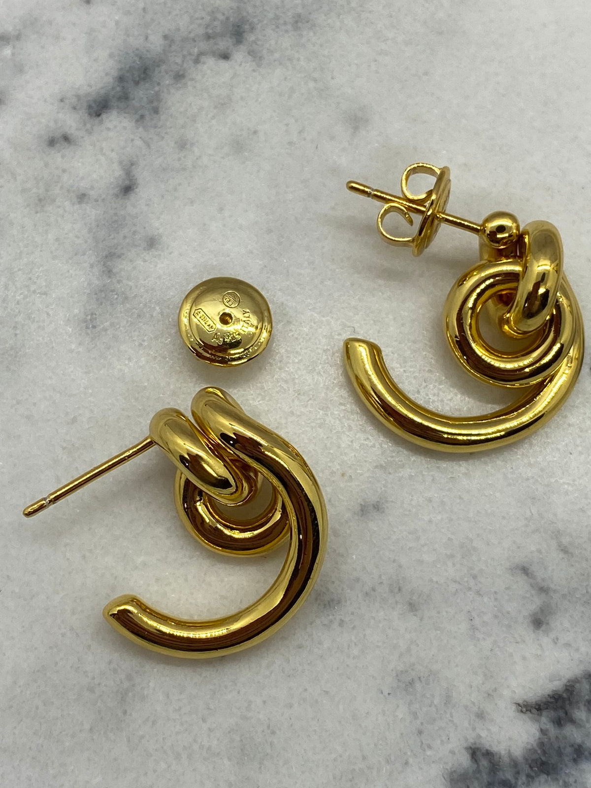 BOTTEGA VENETA Gold Hoop Earrings - Pre owned