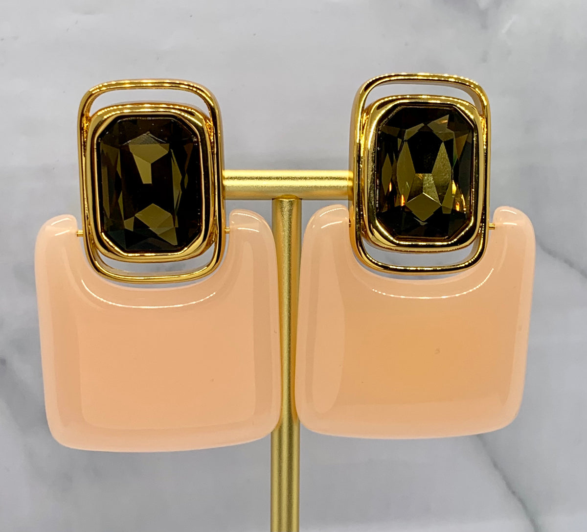 YSL YVES SAINT LAURENT Cabochon Clip On Earrings - Pre owned