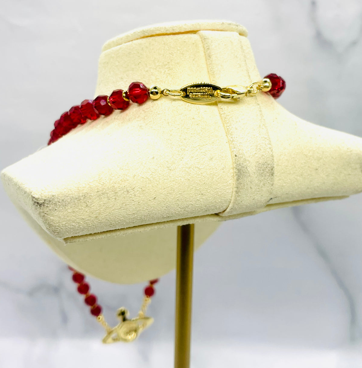 VIVIENNE WESTWOOD Red Beaded Orb Necklace - Pre owned